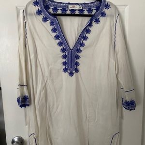 XL Vineyard Vines White/Blue Tunic Swimsuit Coverup